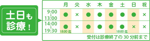 診療案内スケジュール